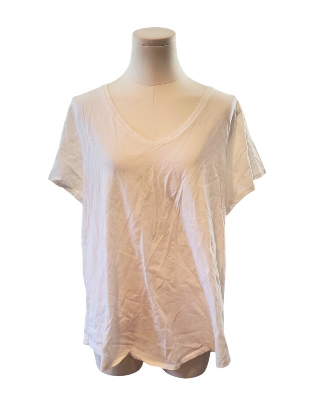Nwot Sonoma 100% Cotton Classic Crisp White Lightweight V-neck Tee Size XL